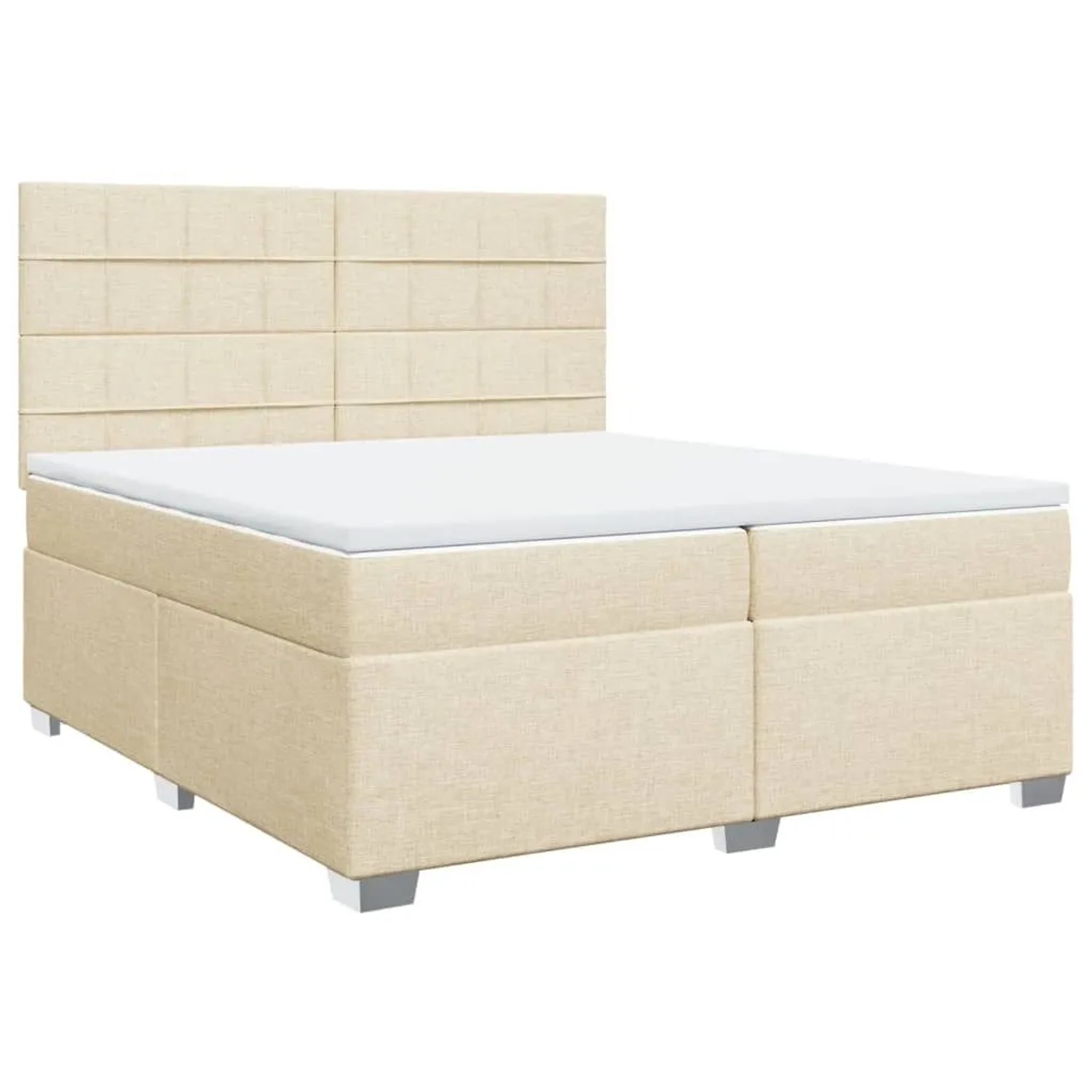 vidaXL Boxspringbett mit Matratze Creme 200x200 cm Stoff 3290600 günstig online kaufen