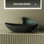 Emke Aufsatzwaschbecken, mattschwarz, ovale Form. Keramikwaschbecken für Bad und Gäste-WC.