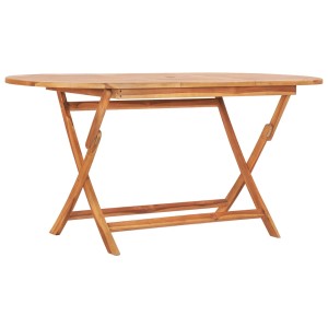 vidaXL Gartentisch, klappbar, 160x80 cm, Teakholz, ideal für Garten & Terrasse.