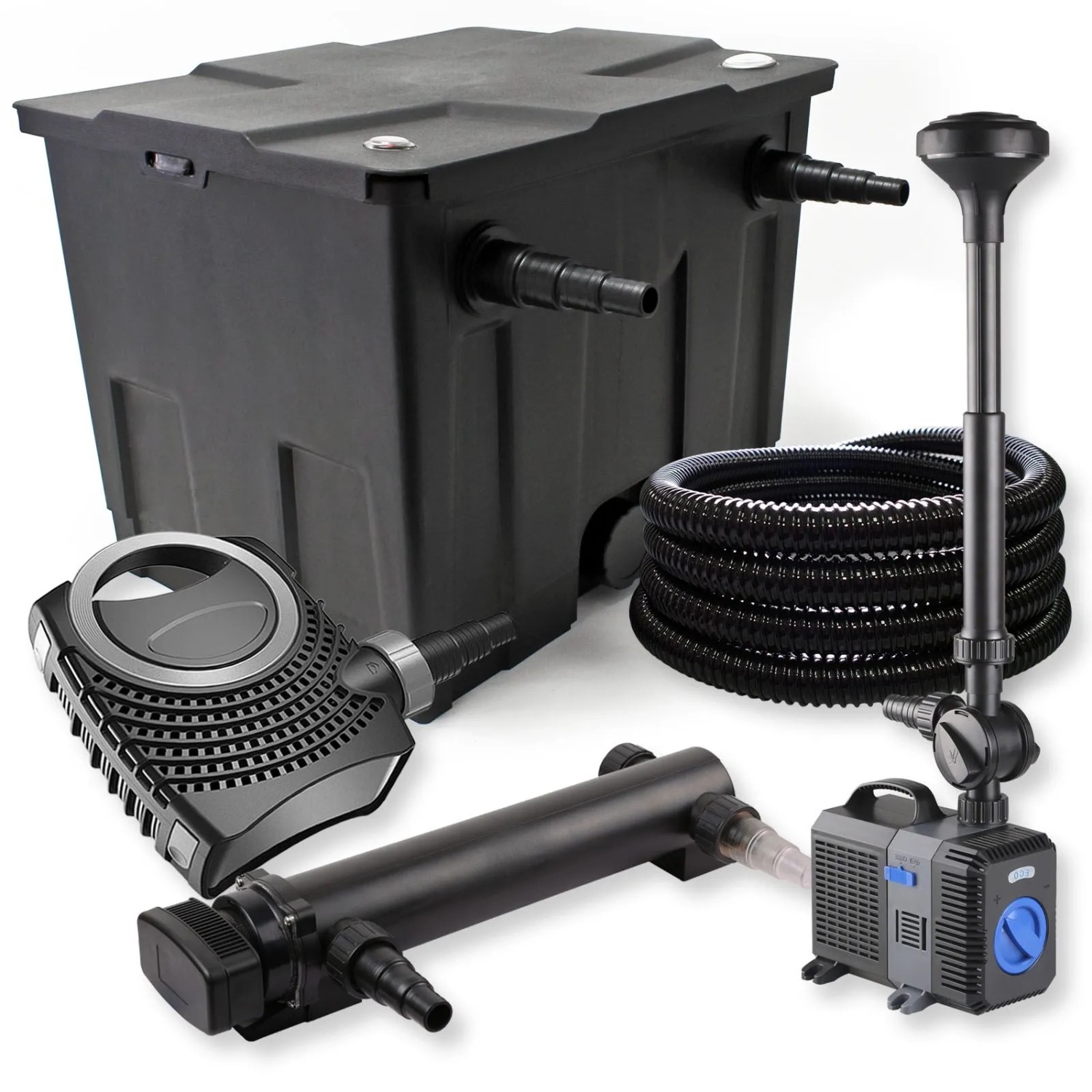 Sunsun 1-Kammer Filter Set 12000L 24W Uvc Teich Klärer Neo8000 Schlauch Springbrunnen