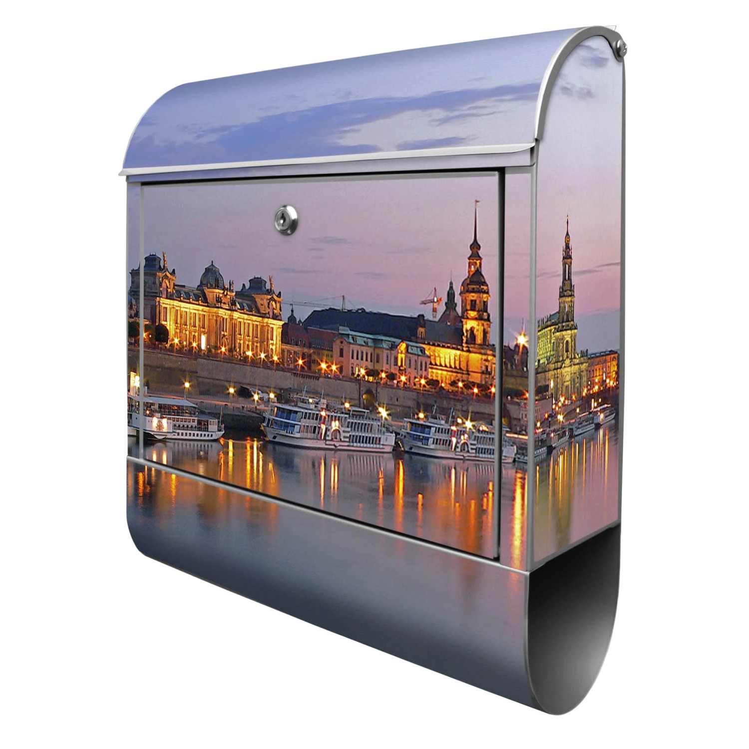 Banjado Design Briefkasten Silber Pulverbeschichtet 39x47x14cm 2 Schlüssel günstig online kaufen