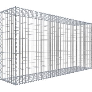 Gabiona Gabionenkorb, 100x200x40 cm, Maschenweite 5x10 cm, Drahtkorb für Einfassungen und Mauersysteme.