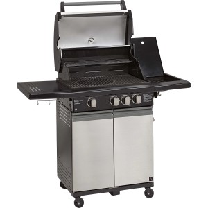 Jamestown Thunderbay Gasgrill mit 3 Brennern, Seitentisch und modular erweiterbar.