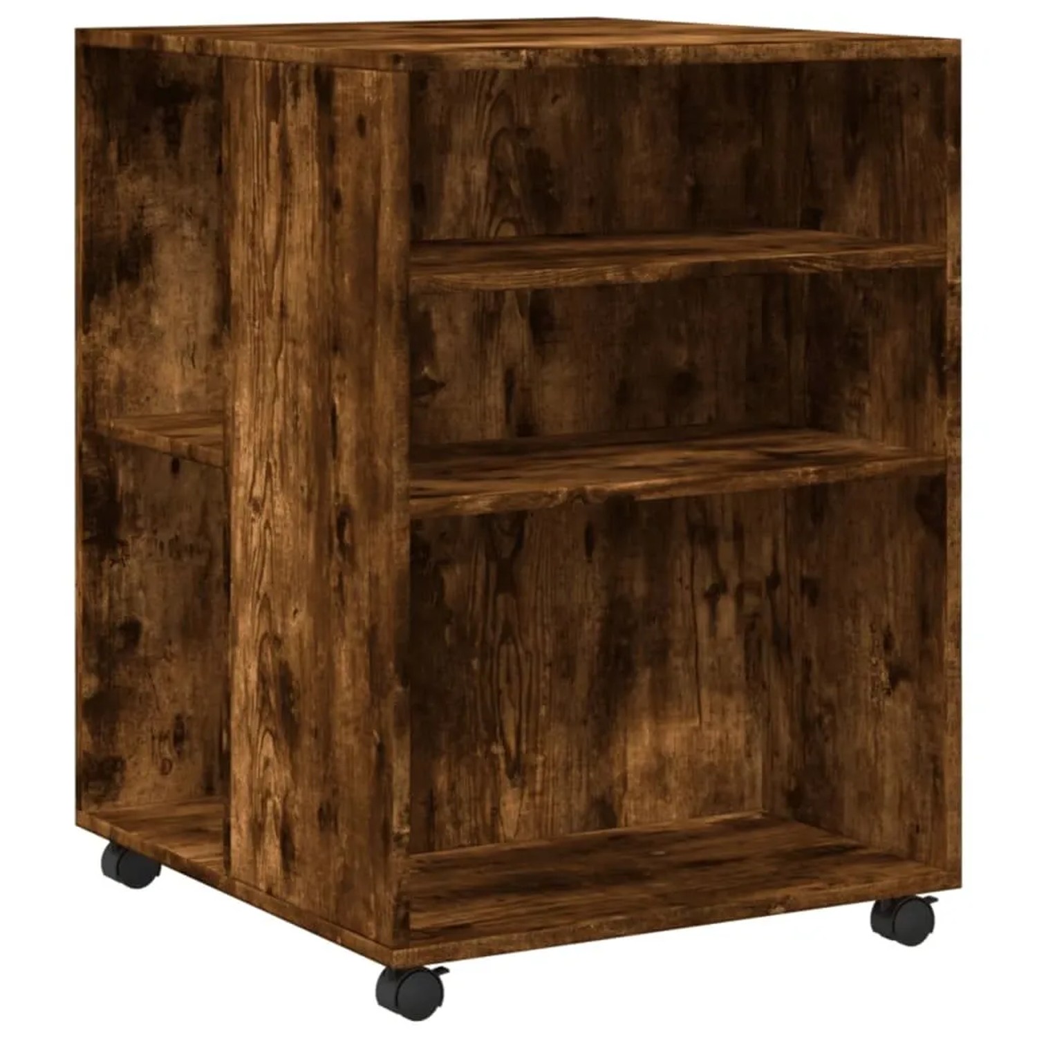 vidaXL Beistelltisch mit Rollen Räuchereiche 55x60x78 cm Holzwerkstoff 853159