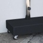 Schwarzer vidaXL Schirmständer aus Granit mit Edelstahlrohr und Rollen.