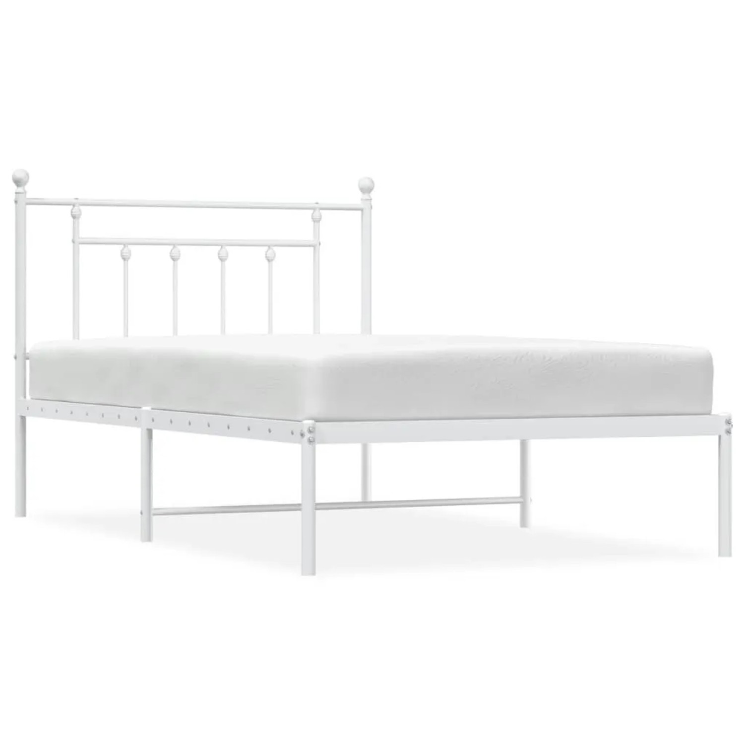 vidaXL Bettgestell mit Kopfteil Metall Weiß 100x200 cm Modell 111847290