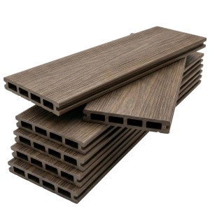 Floordirekt WPC Terrassendielen Crown 220 cm Beidseitig Nutzbar Komplettset 2 m² Braun