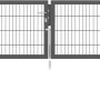 Doppeltor Flexo Plus, 250x80 cm, anthrazit, mit Doppelstabmatte, Pfosten, Schloss und Türdrücker für Gartenzaun.