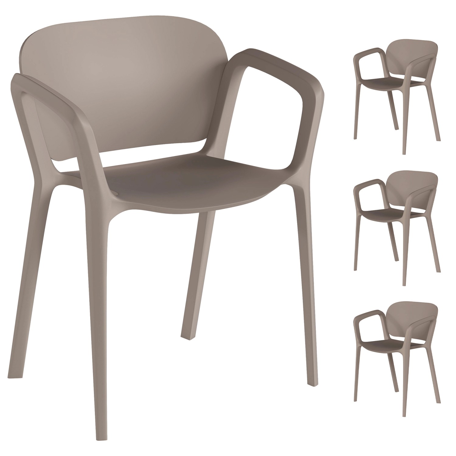 Outsunny Balkonstühle 4er Set Kunststoff 60L x 56B x 75H cm Grau günstig online kaufen