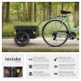 Tectake Fahrradanhänger Cargoxpress mit Stahlrahmen und herausnehmbarer Kiste am Fahrrad.