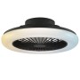 Schwarze LED-Deckenleuchte Montero mit Ventilator, Ø 42cm. Moderne Deckenlampe für Wohnräume.