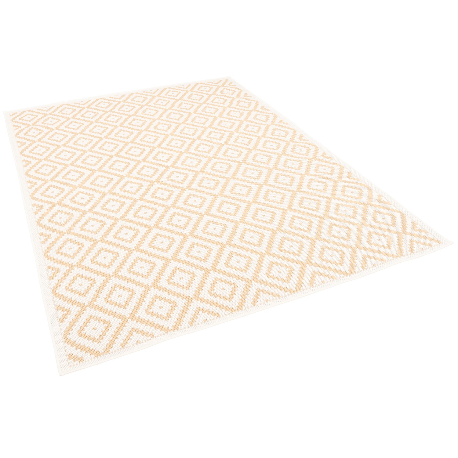 Pergamon In & Outdoor Teppich Flachgewebe Natur Valencia Fliesenoptik Beige günstig online kaufen