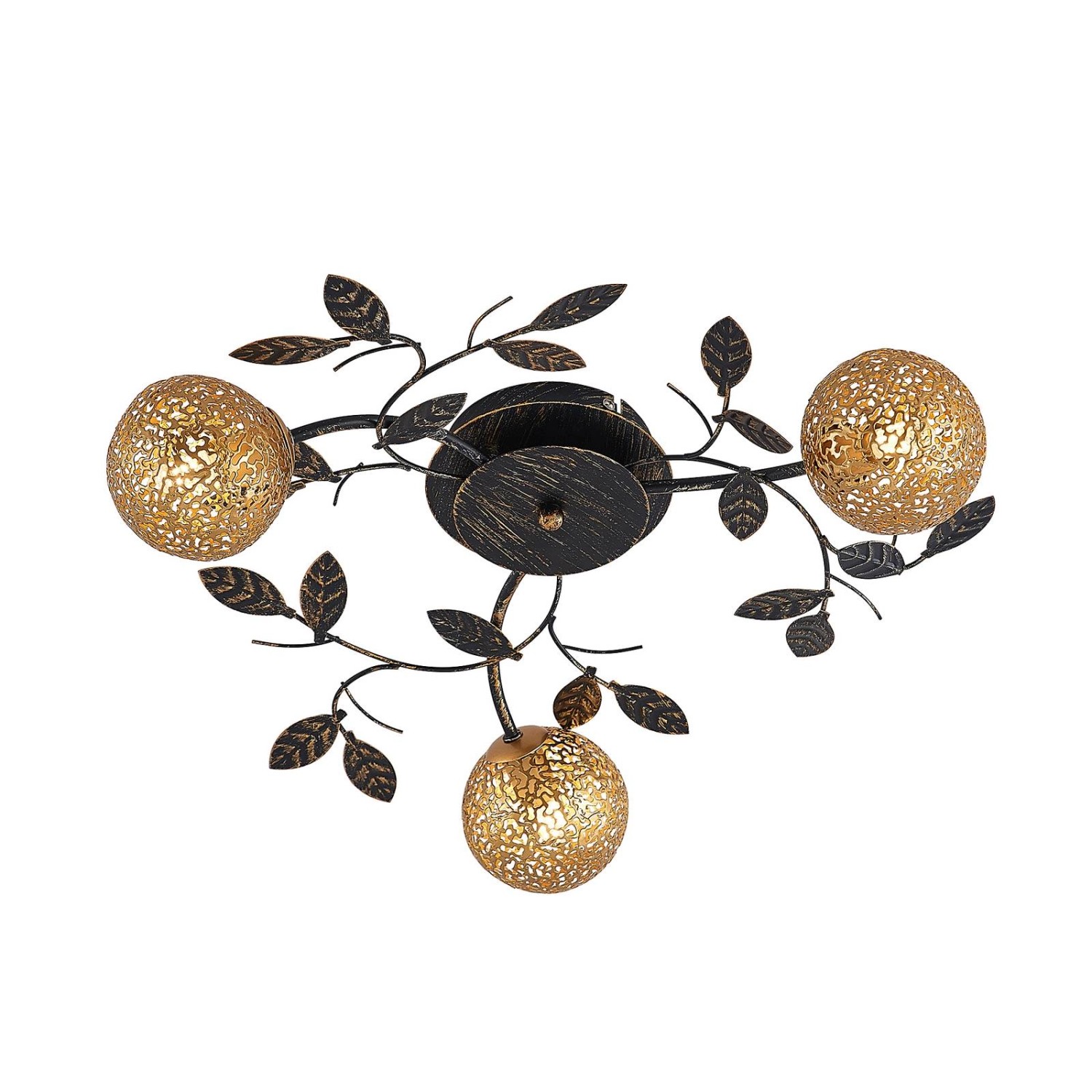Lucande Deckenlampe Evory 9626375 Florentiner in Schwarz aus Metall 3-flammig G9 Wohnzimmerleuchte