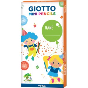 Giotto Mitgebsel-Set mit 10 Mini-Farbstiften in verschiedenen Farben, ideal als Geschenk für Kindergeburtstage.