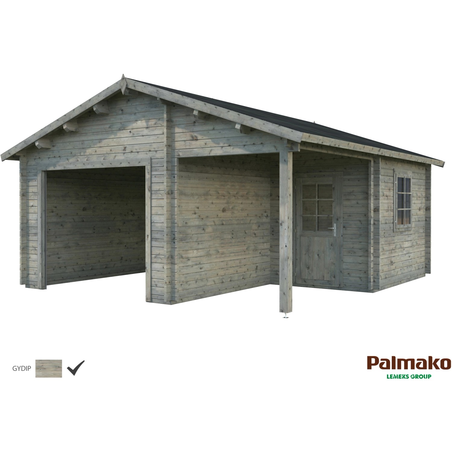 Palmako Holzgarage Roger ohne Tor Grau tauchgrundiert 510 cm x 550 cm günstig online kaufen