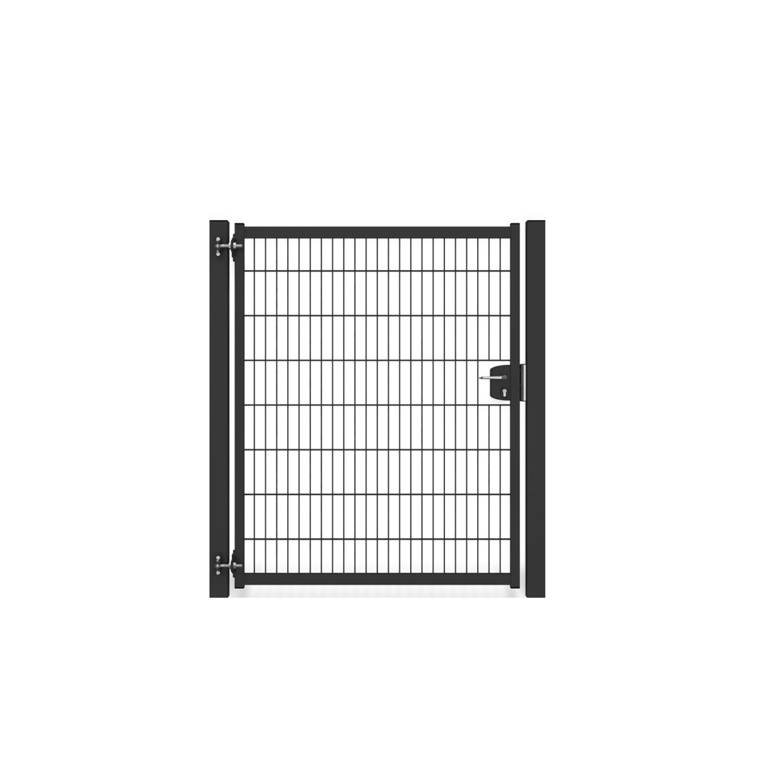 Anthrazitgraue Zaunguru Gartentür Berlin mit Doppelstabmatte, 163x149.7 cm.