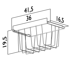 Weißer Tronitechnik Aufbewahrungskorb aus Draht für Gefriertruhen, 41,5x16x19,5cm.