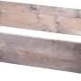 Rechteckige Dobar Pflanzbeet-Umrandung aus grauem Holz, 120x80x20 cm, mit Stahlscharnieren.