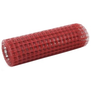 vidaXL Drahtzaun Stahl mit PVC-Beschichtung 10x0,5 m Rot 143668