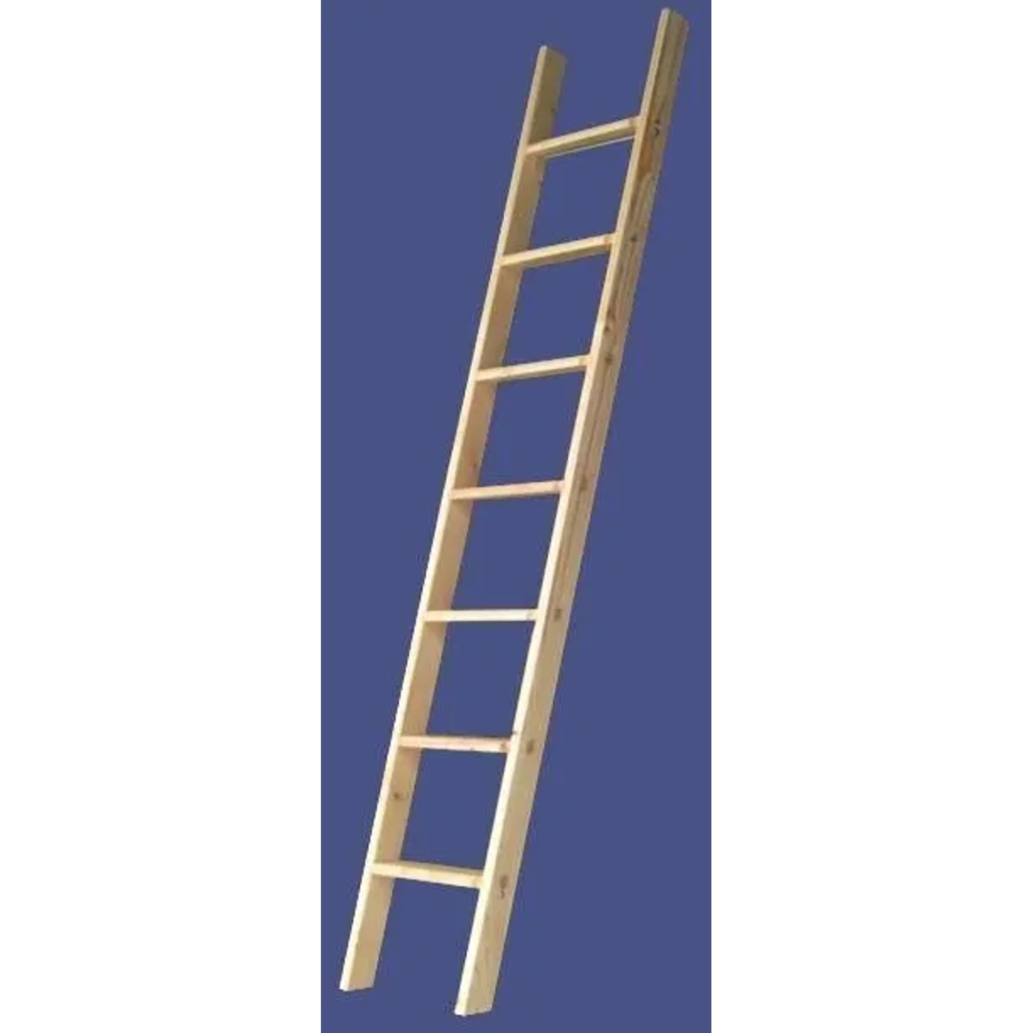 PROREGAL Stufenanlegeleiter Natur Made in Germany 7 Stufen 1,9 m Länge Ohne Traverse Fichte Braun Holzleiter