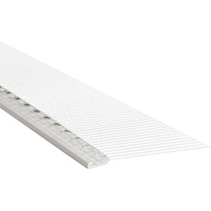 Abschlussprofil aus PVC mit Gewebe, 3 mm stark und 2,50 m lang, für Putzabschlüsse.