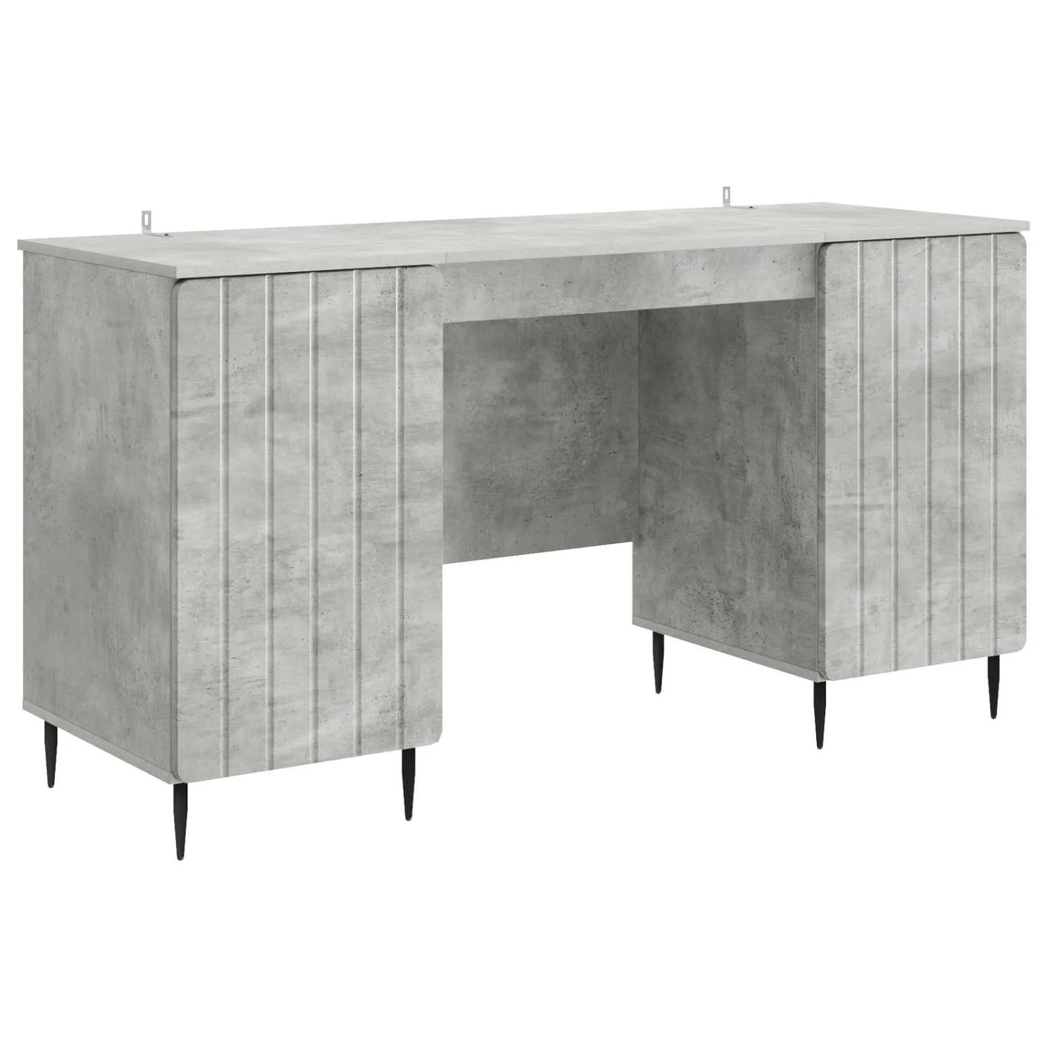 vidaXL Schreibtisch mit Tür Betongrau 142,5 x 50 x 75 cm Holzwerkstoff 3414588
