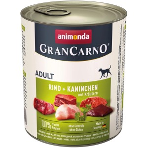 Gran Carno Adult Hundenassfutter Rind & Kaninchen, 800g Dose.