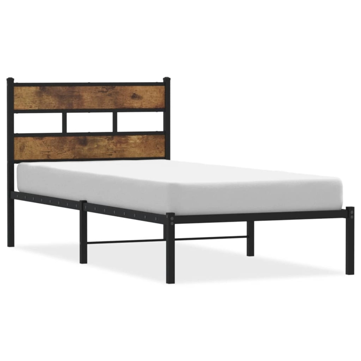 vidaXL Metallbett ohne Matratze Räuchereiche 100x200 cm 4017048 günstig online kaufen
