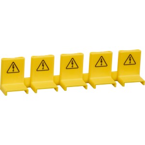 Gelbe Berührungsschutzkappen, 5 Stück, für Leitungsschutzschalter, zum Abdecken von Phasenschienen.
