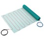 Perobe elektrische Fußbodenheizung, 2 m², Heizmatte mit grüner Trägermatte und Heizkabel.