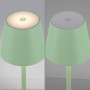 Grüne LED Akku Stehleuchte Euria von Just Light, an- und ausgeschaltet im Detail.