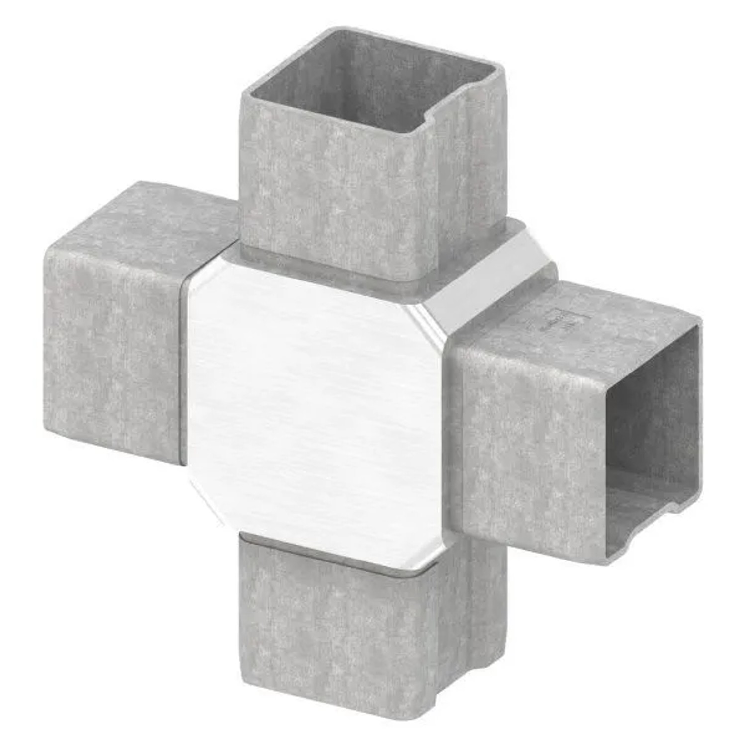 FeNau Kreuzstück V4A Für Rohr 40x40x2 mm Zum Stecken