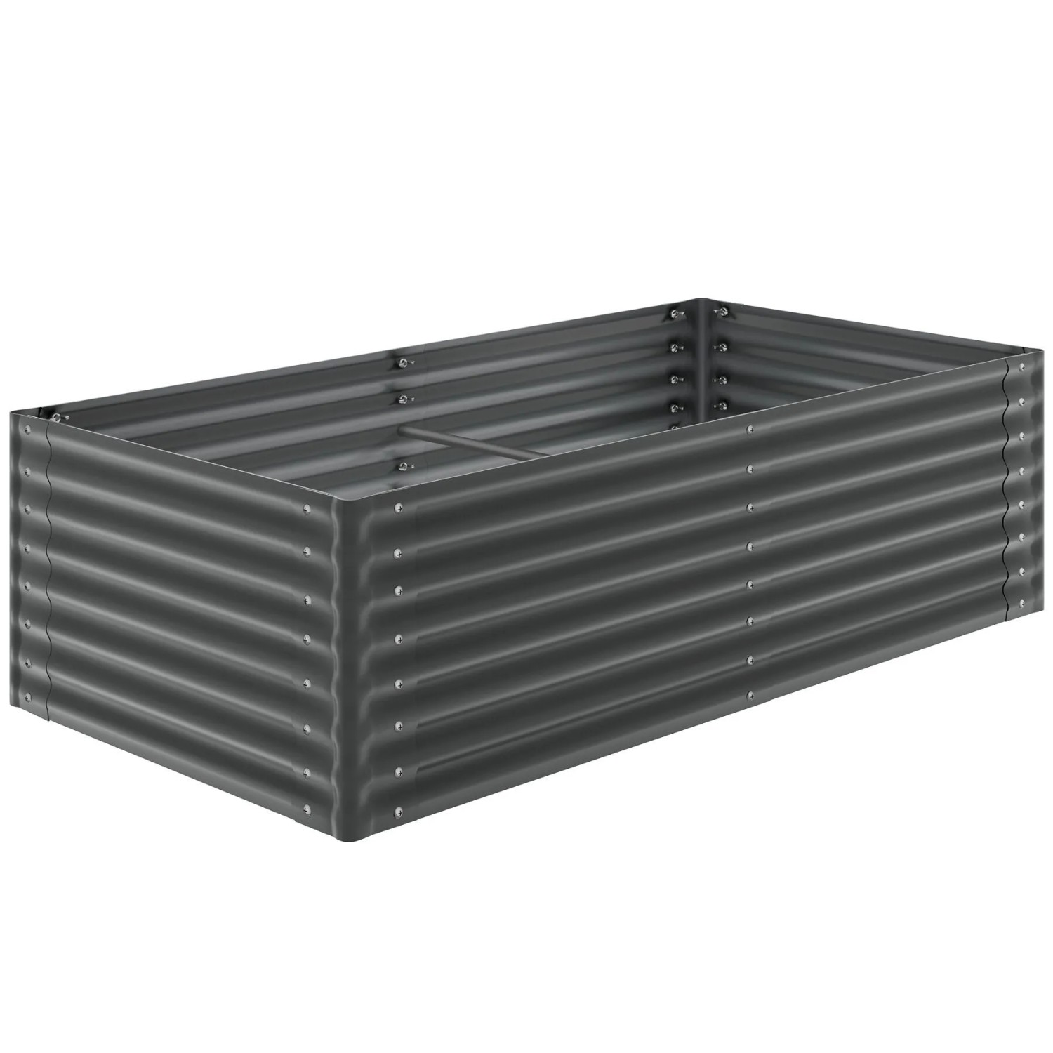 Tectake Hochbeet Blomma Aus Verzinktem Stahl 1200 L Fassungsvermögen  200 x 100 x 62 cm Anthrazit