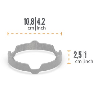 Petromax Kochaufsatz für Atago Grillplatte, Stahl, Detailaufnahme der Maße.