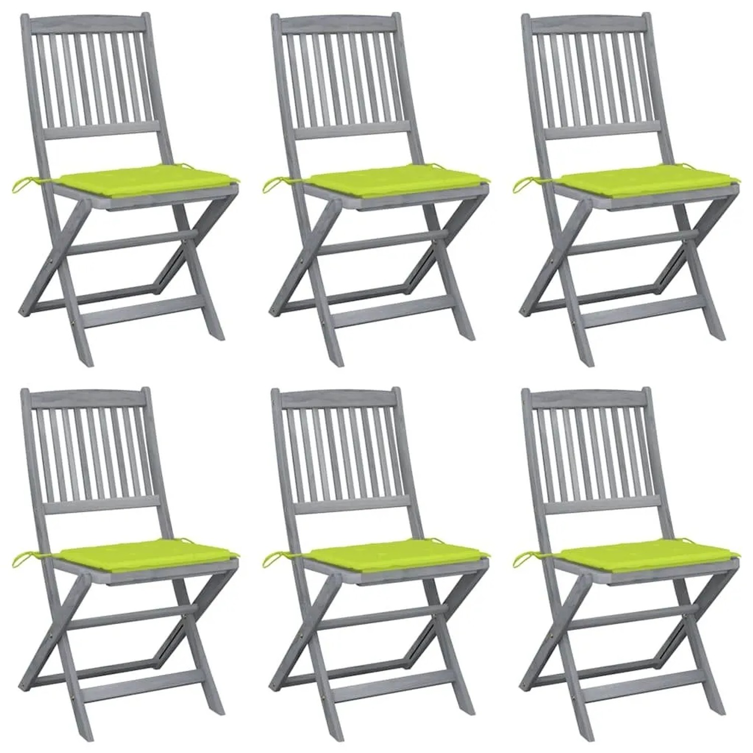 vidaXL Klappbare Gartenstühle 6 Stk mit Sitzkissen Massivholz Akazie 306544 günstig online kaufen