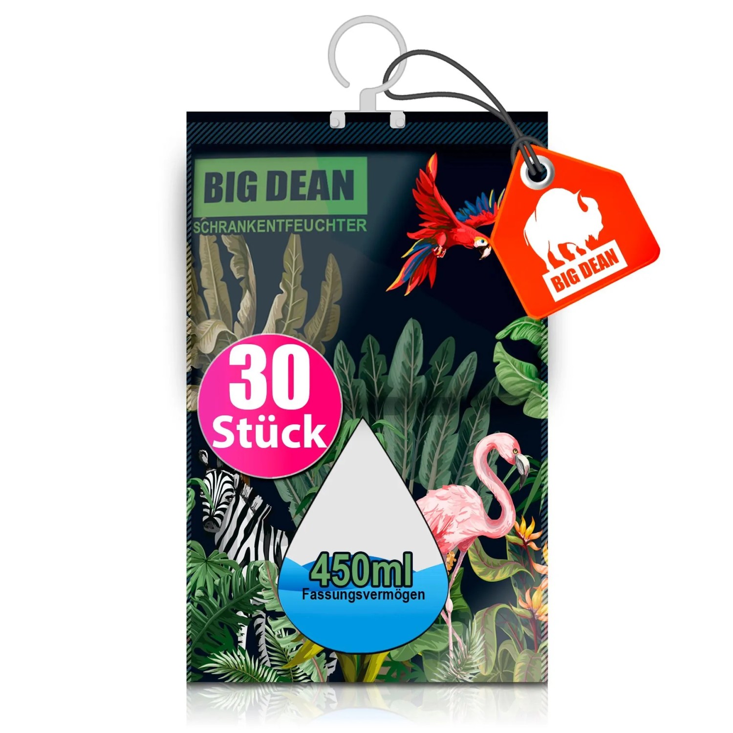 BigDean 30er Pack XL Luftentfeuchter Kleiderschrank je Beutel bis zu 250ml Entfeuchter Schrank ohne Strom