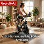 Floordirekt Bodenschutzmatte unter Fitnessgerät. Gummimatte schützt den Boden vor Beschädigungen.