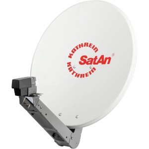 Weiße Kathrein Satelliten-Schüssel CAS 06 mit 57 cm Durchmesser für SAT-Anlagen.