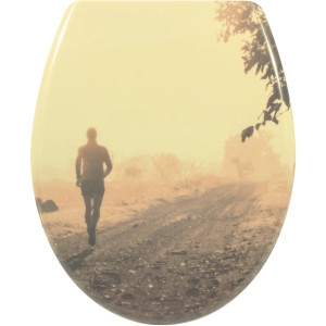 WC-Sitz Dekor On My Way mit Absenkautomatik, Motiv: Läufer in der Natur.