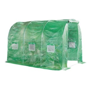 Garmio Foliengewächshaus Cicata, Tomatenzelt, 3x2x2m, mit Fenstern und Tür.