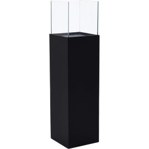 Schwarze Vivanno Windlichtsäule Candela, 100cm hoch, mit Glasaufsatz. Dekorative Kerzenhalter Säule.