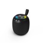 Schwarzer, wasserdichter Hama Bluetooth-Lautsprecher Bomb 3.0 mit LED-Beleuchtung.