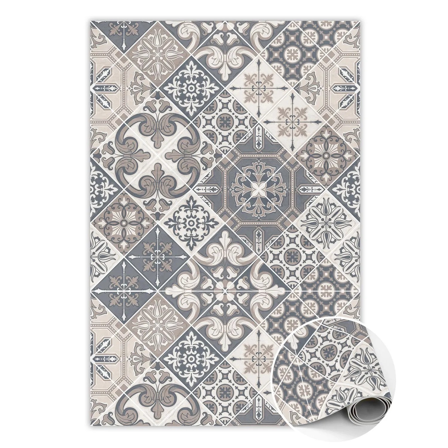 Tulup Teppich Ein Weiteres Muster PVC Tapijt 60x90 cm Beige Vloerkleed Viny günstig online kaufen