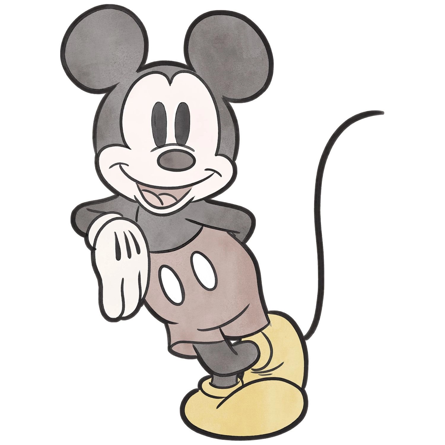 Disney Wandtattoo Mickey Mouse Grau Rot und Gelb 100 x 127 cm 612723 günstig online kaufen