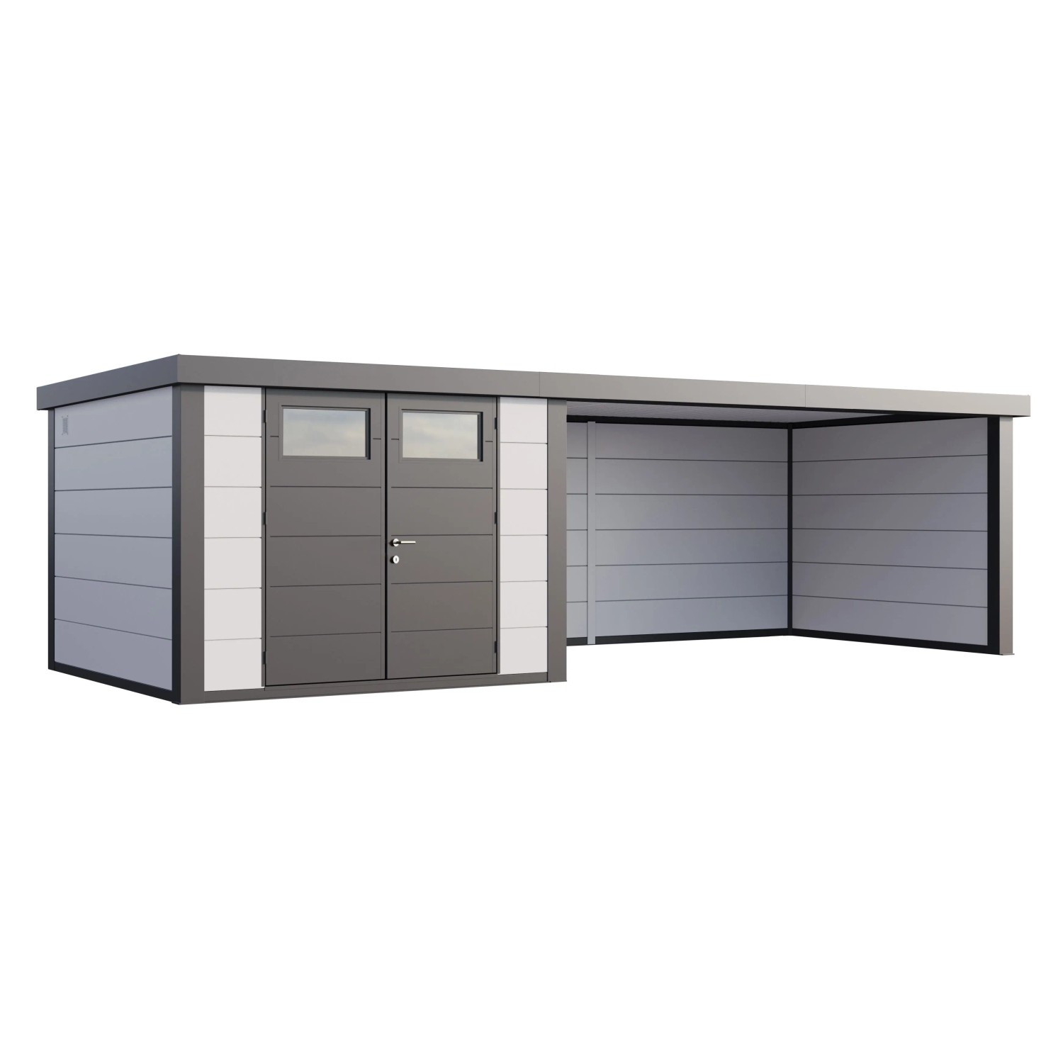 Gerätehaus Classico 3330 mit Lounge XL Rechts 792 cm x 298 cm Weiß günstig online kaufen