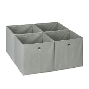 Relaxdays Faltbox Polyester Grau Zusammenfaltbar 30 cm x 30 cm x 30 cm