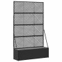 Schwarzer vidaXL Pflanzkübel aus Metall mit Rankgitter, 105x30x170cm.
