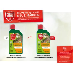 Protect Garden Turboclean Unkrautfrei, Vergleich alte vs. neue Marke. Unkrautbekämpfung für Beet und Garten.