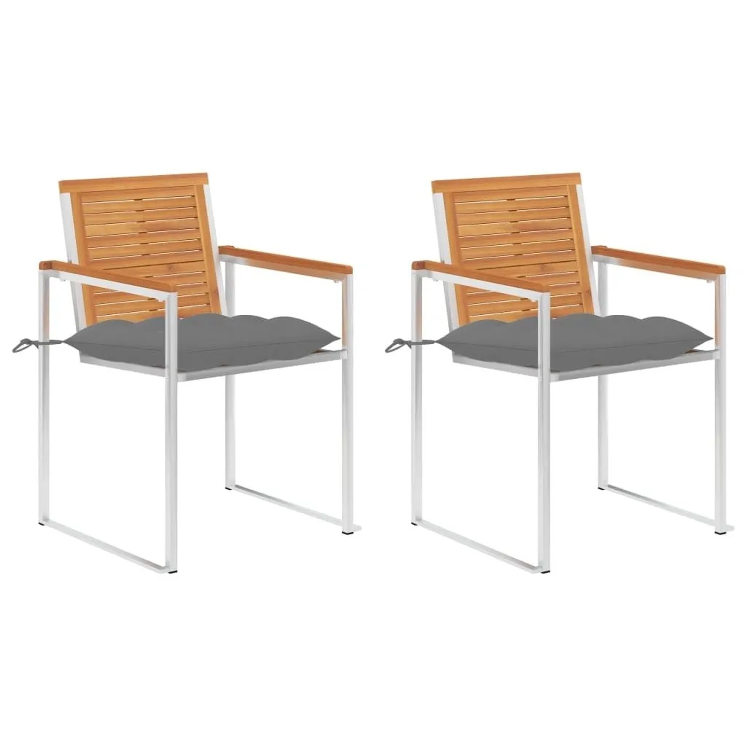 vidaXL Gartenstühle mit Kissen 2 Stk Massivholz Akazie und Stahl 3061504 günstig online kaufen