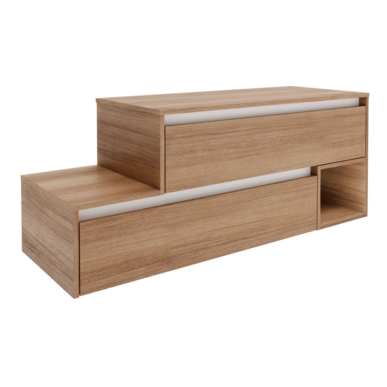 Fackelmann Waschbeckenunterschrank rechts Vita 128,7cm x51,6cm x46,5 cm Oak günstig online kaufen